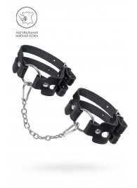 Черные кожаные оковы из двух ремешков - Pecado - купить с доставкой в Майкопе