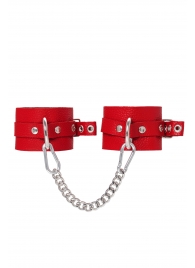 Красные мягкие кожаные оковы с люверсами - Pecado - купить с доставкой в Майкопе