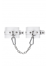 Белые мягкие кожаные оковы с люверсами - Pecado - купить с доставкой в Майкопе