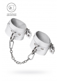 Белые мягкие кожаные оковы с люверсами - Pecado - купить с доставкой в Майкопе