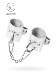 Белые мягкие кожаные наручники с люверсами - Pecado - купить с доставкой в Майкопе