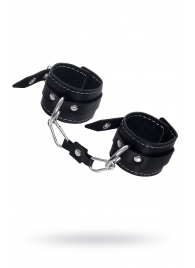 Черные двухслойные наручники с белой строчкой - Pecado - купить с доставкой в Майкопе