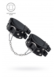 Черные кожаные оковы с двумя ремешками - Pecado - купить с доставкой в Майкопе
