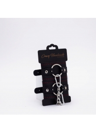 Черно-красные кожаные наручники - Crazy Handmade - купить с доставкой в Майкопе