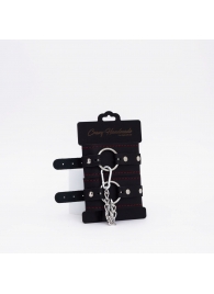 Черно-красные кожаные оковы - Crazy Handmade - купить с доставкой в Майкопе