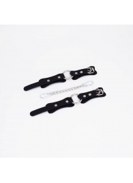 Черные кожаные наручники с кольцом - Crazy Handmade - купить с доставкой в Майкопе