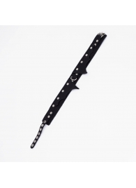 Черный однослойный кожаный ошейник с имитацией фигурного воротничка - Crazy Handmade - купить с доставкой в Майкопе