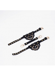 Черные оковы с золотистой фурнитурой - Crazy Handmade - купить с доставкой в Майкопе