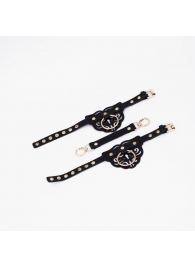 Черные оковы с золотистой фурнитурой - Crazy Handmade - купить с доставкой в Майкопе
