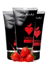 Набор из 3 съедобных лубрикантов JUJU со вкусом клубники - JuJu - купить с доставкой в Майкопе