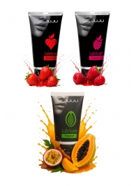 Набор из 3 съедобных лубрикантов JUJU (клубника, малина, тропические фрукты) - JuJu - купить с доставкой в Майкопе