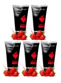 Набор из 5 съедобных лубрикантов JUJU со вкусом клубники - JuJu - купить с доставкой в Майкопе