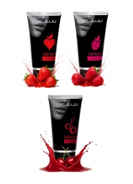 Набор из 3 съедобных лубрикантов JUJU (клубника, малина, вишня) - JuJu - купить с доставкой в Майкопе