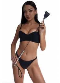 Стек с широким черным кожаным наконечником и металлической ручкой - 67 см. - Crazy Handmade - купить с доставкой в Майкопе