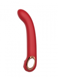 Красный силиконовый вибратор с загнутым кончиком - 22,1 см. - Secwell