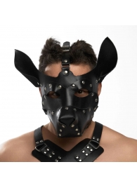 Черная кожаная маска «Собака» - Crazy Handmade - купить с доставкой в Майкопе