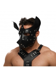 Черная кожаная маска «Собака» - Crazy Handmade - купить с доставкой в Майкопе