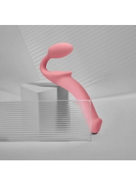 Розовый безремневой страпон Strap-on-me Semi-Realistic Bendable Strap-On size S - Strap-on-me - купить с доставкой в Майкопе