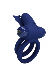 Синее эрекционное кольцо с вибростимуляцией клитора - Baile - в Майкопе купить с доставкой