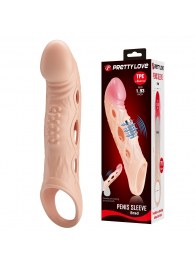 Телесная удлиняющая насадка с рельефом и вибрацией Brad - 21,3 см. - Baile - в Майкопе купить с доставкой