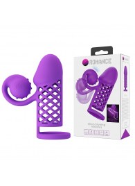 Фиолетовая вибронасадка с клиторальным отростком Harden - Baile - в Майкопе купить с доставкой