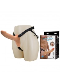 Телесный полый мужской страпон London - 16,8 см. - Baile - купить с доставкой в Майкопе