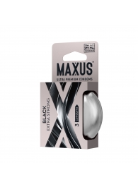 Черные утолщенные презервативы MAXUS Extra Strong с железным кейсом - 3 шт. - Maxus - купить с доставкой в Майкопе