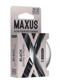 Черные утолщенные презервативы MAXUS Extra Strong с железным кейсом - 3 шт. - Maxus - купить с доставкой в Майкопе