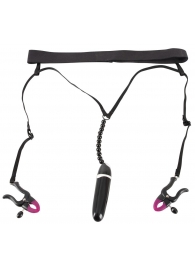 Женские вибростринги с зажимами для половых губ Spreader String with Vibrator - Orion - купить с доставкой в Майкопе