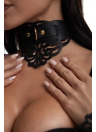 Фигурный чокер с узорами и золотистой фурнитурой - Crazy Handmade - купить с доставкой в Майкопе