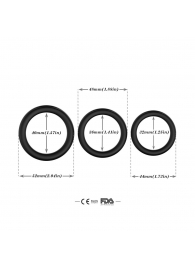Набор из 3 черных эрекционных колец Stay Hard - Boys of Toys - в Майкопе купить с доставкой