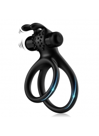 Черное эрекционное виброкольцо с подхватом мошонки Stay Hard - Boys of Toys - в Майкопе купить с доставкой