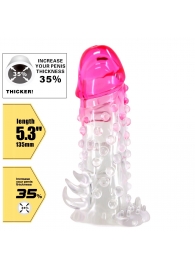 Прозрачно-розовая насадка на пенис Wilford - 13,5 см. - Baile - в Майкопе купить с доставкой