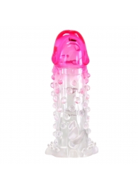Прозрачно-розовая насадка на пенис Wilford - 13,5 см. - Baile - в Майкопе купить с доставкой