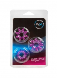 Набор из 3 лиловых эрекционных колец различной формы - Erowoman-Eroman - в Майкопе купить с доставкой