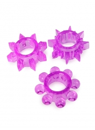 Набор из 3 лиловых эрекционных колец различной формы - Erowoman-Eroman - в Майкопе купить с доставкой