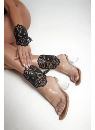 Черный фигурные оковы с золотистой фурнитурой - Crazy Handmade - купить с доставкой в Майкопе