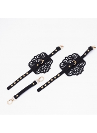 Черный фигурные оковы с золотистой фурнитурой - Crazy Handmade - купить с доставкой в Майкопе