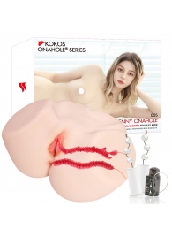 Мастурбатор-полуторс с двойным слоем материала и вибрацией Jenny Onahole Real Vagina - KOKOS - в Майкопе купить с доставкой