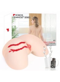 Мастурбатор-полуторс с двойным слоем материала и вибрацией Jenny Onahole Real Hips - KOKOS - в Майкопе купить с доставкой