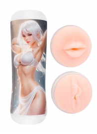 Двусторонний мастурбатор в колбе аниме - вагина и ротик - Tokyo Style - в Майкопе купить с доставкой