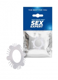 Эластичное эрекционное кольцо с шипиками и шариками - Sex Expert - в Майкопе купить с доставкой