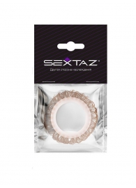 Эрекционное кольцо с бежевыми «ресничками» - Sextaz - в Майкопе купить с доставкой