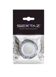 Эластичное эрекционное колечко с черными «ресничками» - Sextaz - в Майкопе купить с доставкой
