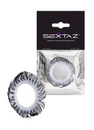 Эластичное эрекционное колечко с черными «ресничками» - Sextaz - в Майкопе купить с доставкой