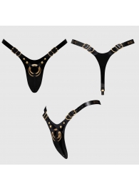 Черный пояс для фиксации насадок Strap-On-Me Leatherette Harness Fabulous - Strap-on-me - купить с доставкой в Майкопе