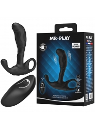 Черный изогнутый массажёр простаты с вибрацией и пультом ДУ - Baile - в Майкопе купить с доставкой