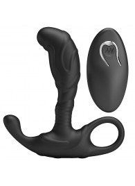 Черный изогнутый массажёр простаты с вибрацией и пультом ДУ - Baile - в Майкопе купить с доставкой