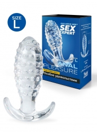 Прозрачная анальная пробка с шишечками - 10 см. - Sex Expert
