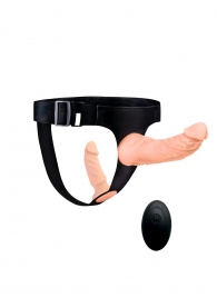 Женский страпон с 2 насадками, вибрацией и пультом ДУ - Erowoman-Eroman - купить с доставкой в Майкопе